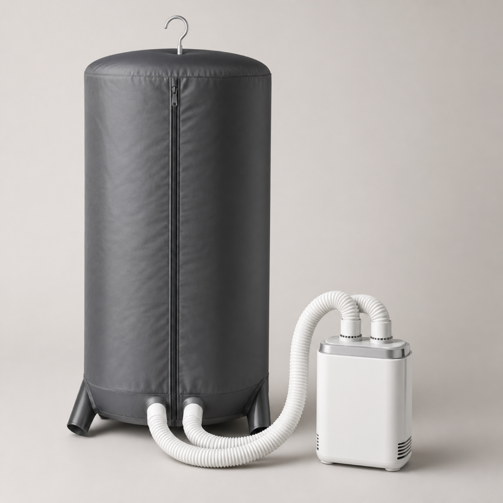 Dual-Hose Portable Multifunction Clothes & Shoe Dryer with Hanging Drying Bag