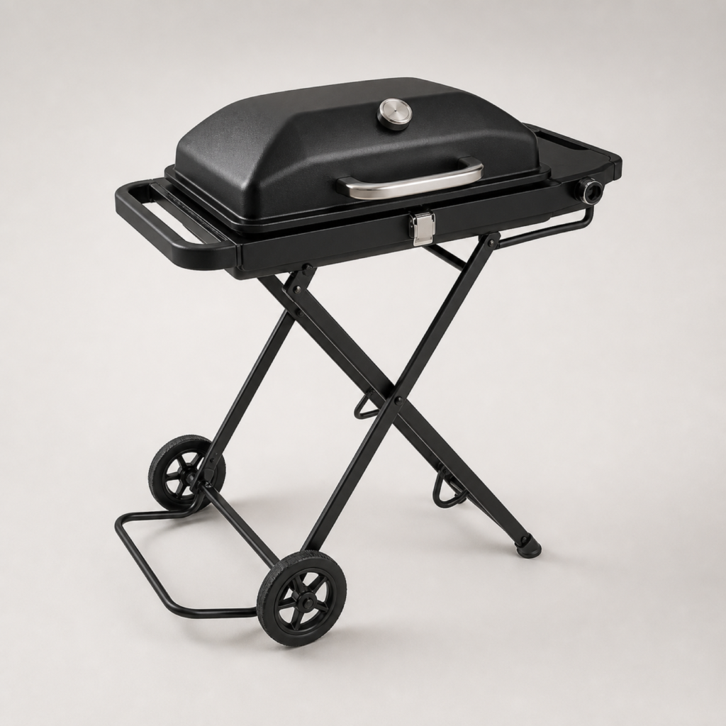 Portable Gas BBQ Grill with Folding Carry Design for Patio, Camping & Outdoor Cooking