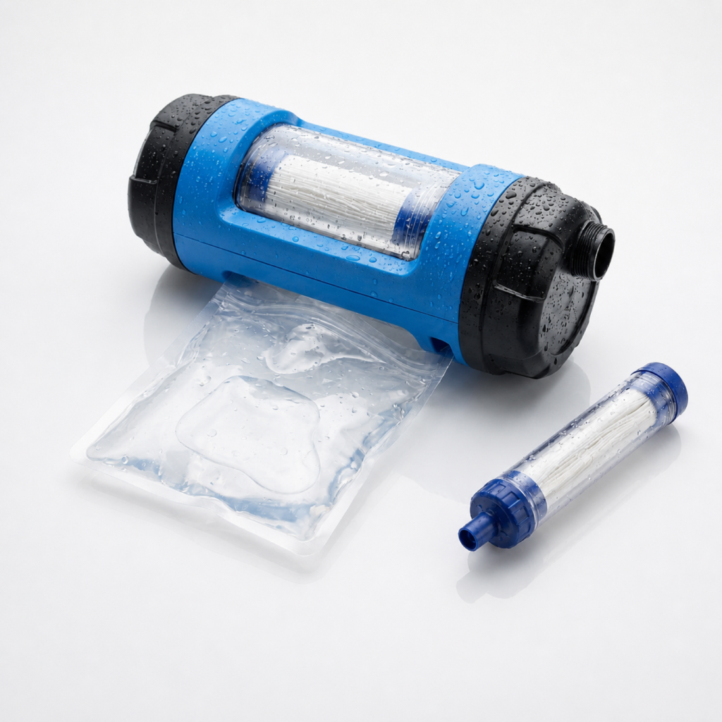 Portable Gravity Emergency Water Purifier with 0.01 μm Hollow-Fiber Filter & 3L Water Bag