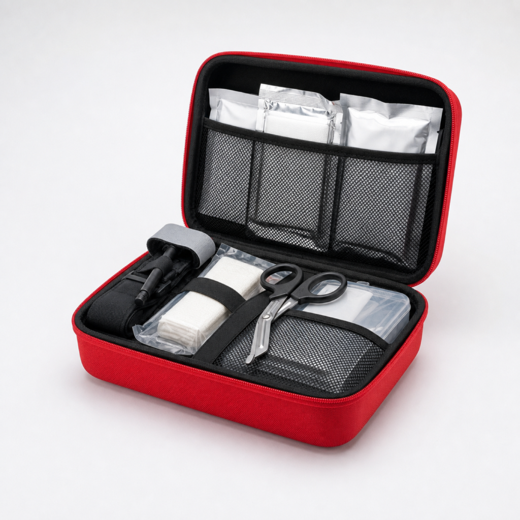 Shockproof Trauma First Aid Kit with EVA Hard Shell, Tourniquet, Trauma Shears & 60+ Emergency Supplies