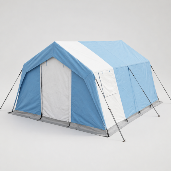 01_主图 Heavy-Duty 20m² Folding Disaster Relief Tent with Galvanized Steel Frame, 3000mm Waterproof Oxford Fabric & 8–10 Person Capacity