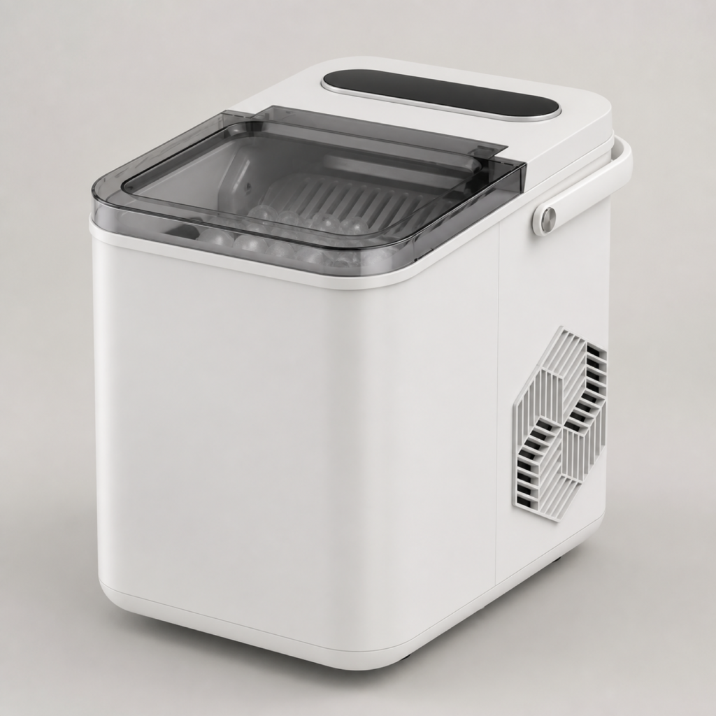 Countertop Bullet Ice Maker for Home with Removable Ice Basket & Fast Ice Production