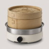 01_主图 Electric Bamboo Steamer with Multi-Tier Natural Bamboo Baskets for Dumplings, Dim Sum & Healthy Cooking