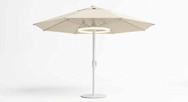 01_主图_白底 Parasol Solar LED – 3M Outdoor Umbrella with Warm LED Lighting