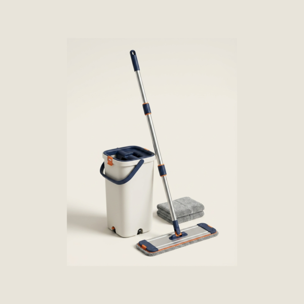 Self-Cleaning Flat Mop & Dual-Chamber Bucket System