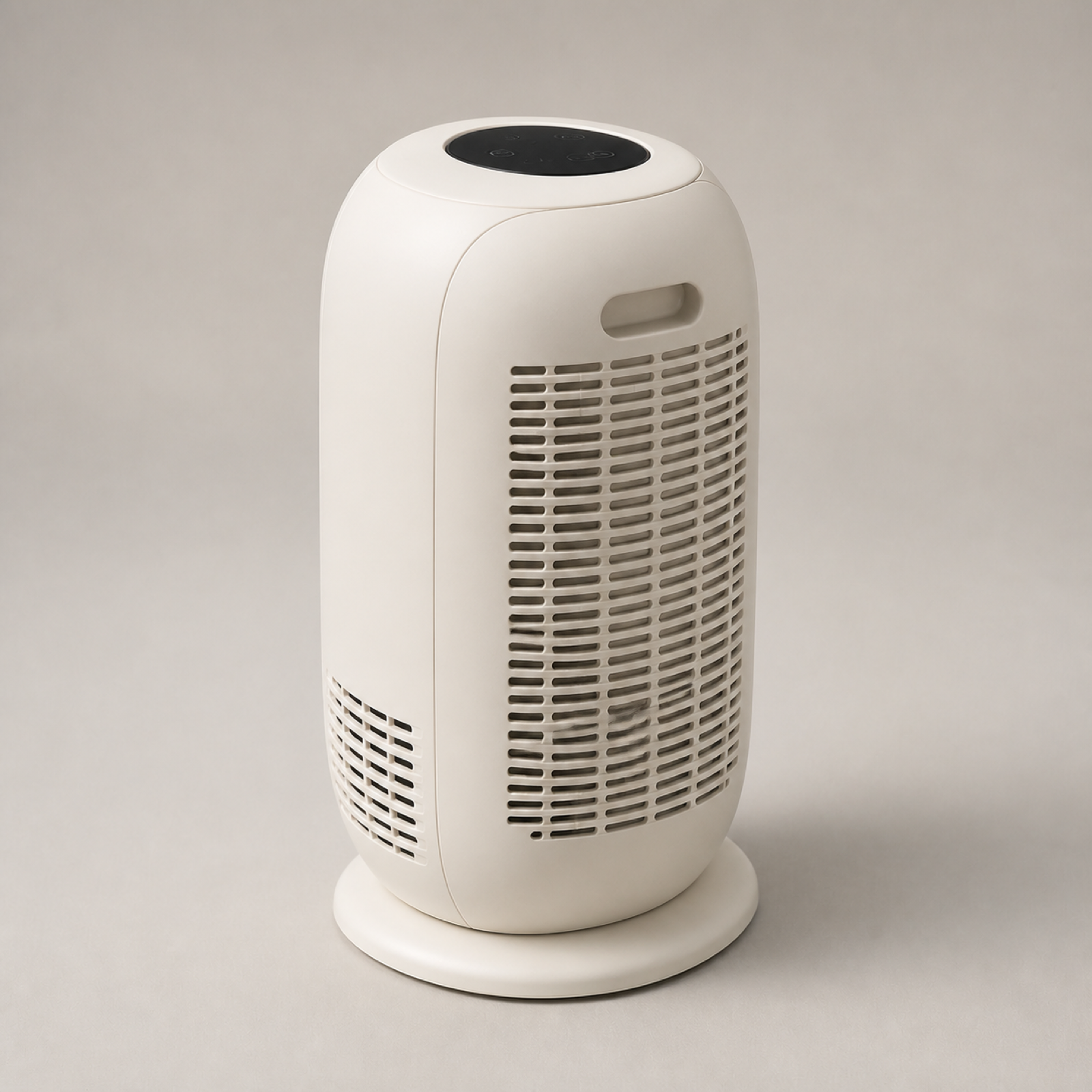 Smart PTC space heater with rear air intake and integrated carry handle