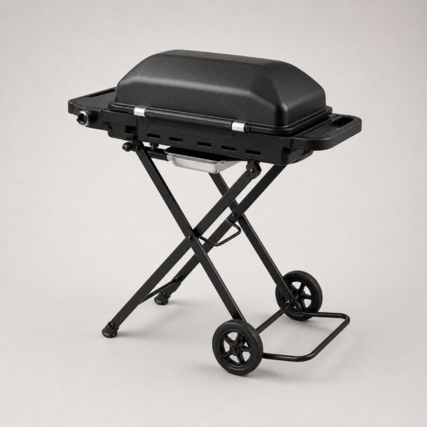 02_产品另一角度 Portable Gas BBQ Grill with Folding Carry Design for Patio, Camping & Outdoor Cooking