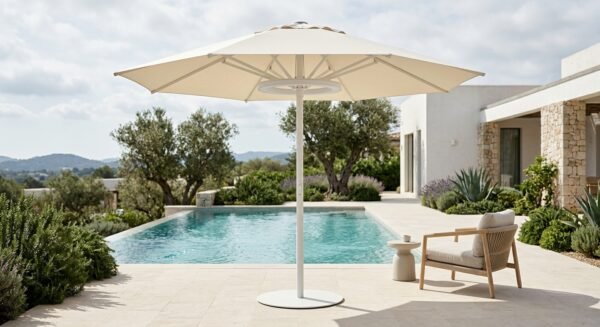 02_产品图_日景庭院 Parasol Solar LED – 3M Outdoor Umbrella with Warm LED Lighting