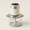 02_产品图_玻璃碗整机 Electric Food Chopper with Stainless Steel & Glass Bowls, 4-Blade System and Touch Control
