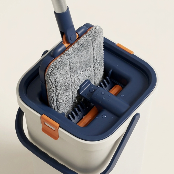 Self-Cleaning Flat Mop & Dual-Chamber Bucket System
