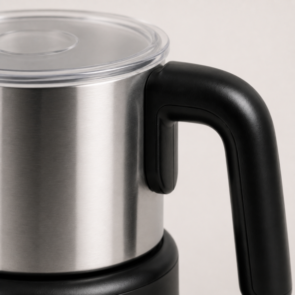 02_细节_杯体手柄 Electric Milk Frother with Heating Base for Latte, Cappuccino & Hot Milk