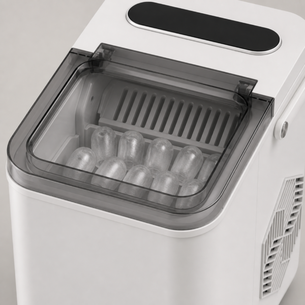 02_细节_顶盖冰篮 Countertop Bullet Ice Maker for Home with Removable Ice Basket & Fast Ice Production