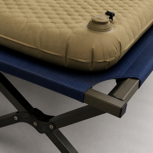 02_细节图 Emergency Inflatable Mattress & Folding Cot Set with Heavy-Duty X-Frame