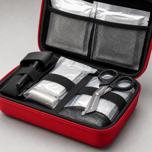 02_细节图 Shockproof Trauma First Aid Kit with EVA Hard Shell, Tourniquet, Trauma Shears & 60+ Emergency Supplies