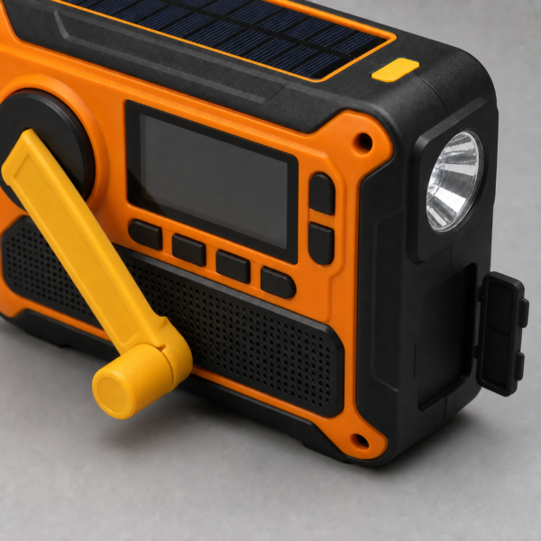 02_细节图 Emergency Hand Crank Solar Radio with NOAA Weather Band, 5000mAh Power Bank, LED Flashlight & SOS Alarm