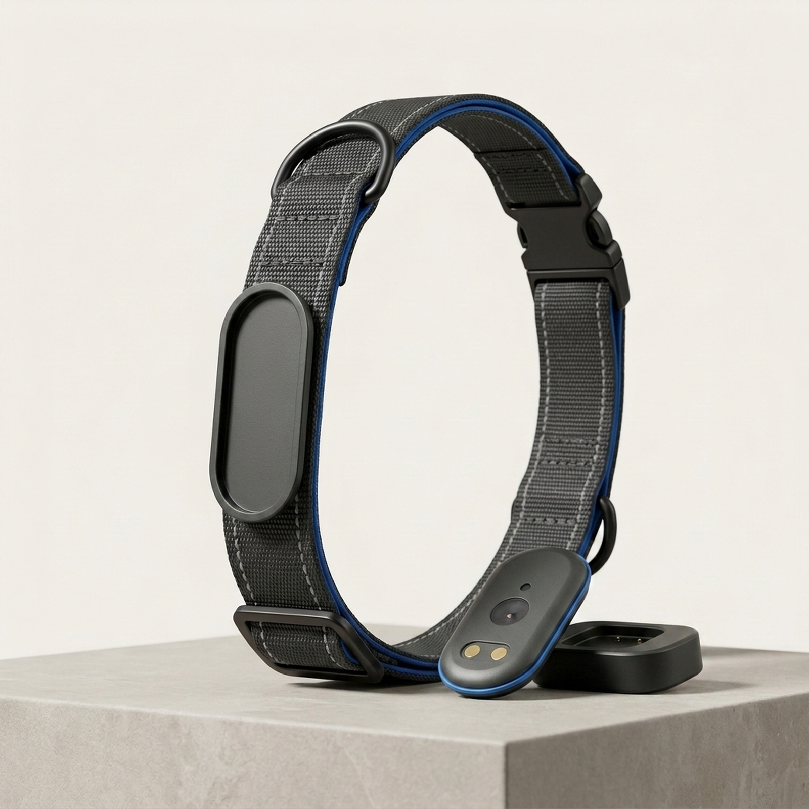 Rechargeable smart dog collar tracker with magnetic charging structure