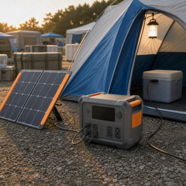 03_场景图 2048Wh Portable Power Station with 200W Foldable Solar Panel, 2000W Pure Sine Wave LiFePO4 Solar Generator