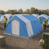 03_场景图 Heavy-Duty 20m² Folding Disaster Relief Tent with Galvanized Steel Frame, 3000mm Waterproof Oxford Fabric & 8–10 Person Capacity