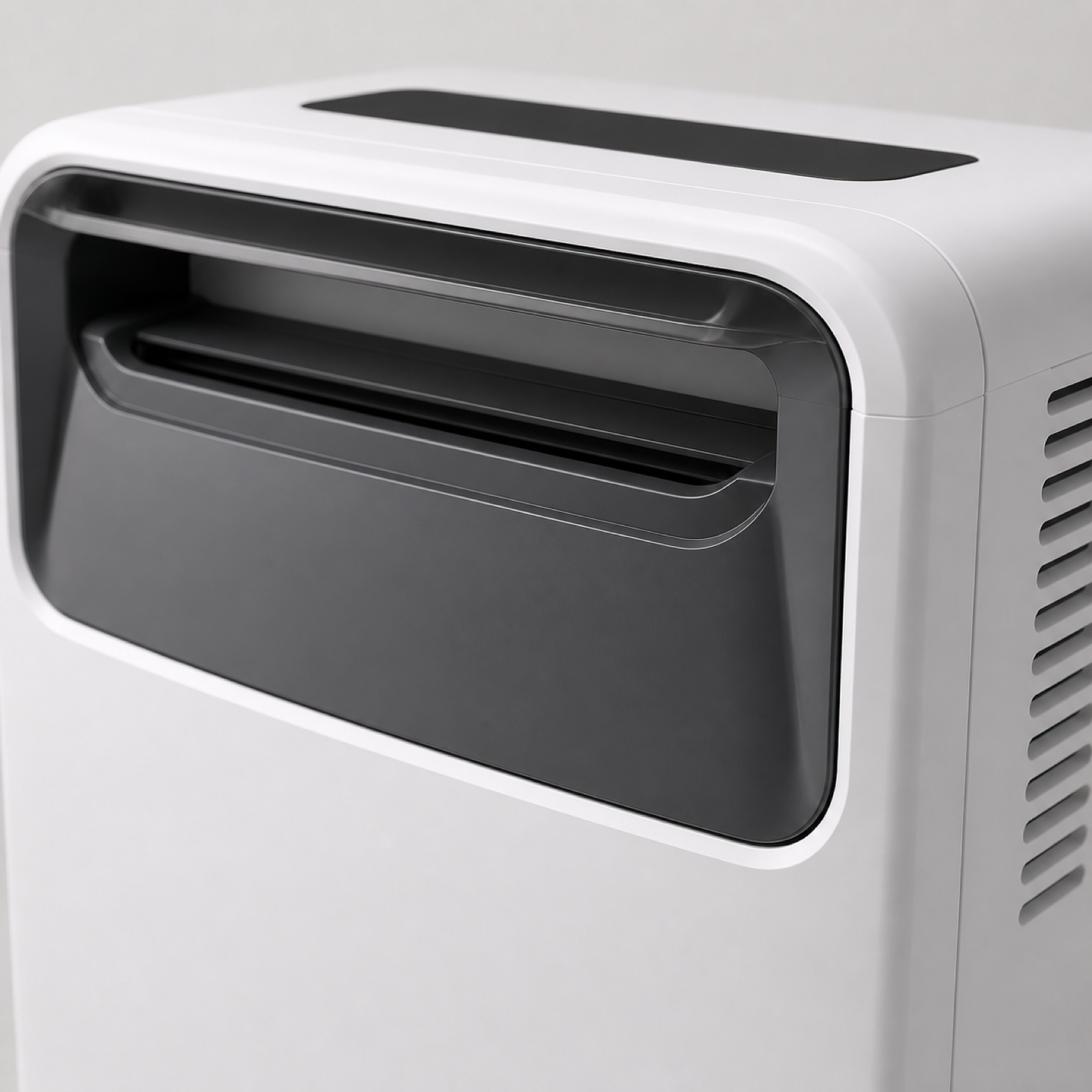 Home dehumidifier air outlet and upper control panel detail