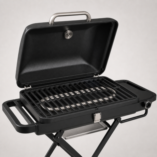 03_烤架与燃烧器细节 Portable Gas BBQ Grill with Folding Carry Design for Patio, Camping & Outdoor Cooking