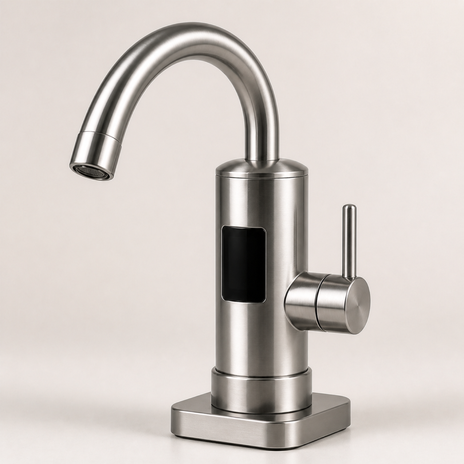 Electric hot water faucet outlet and mounting base detail