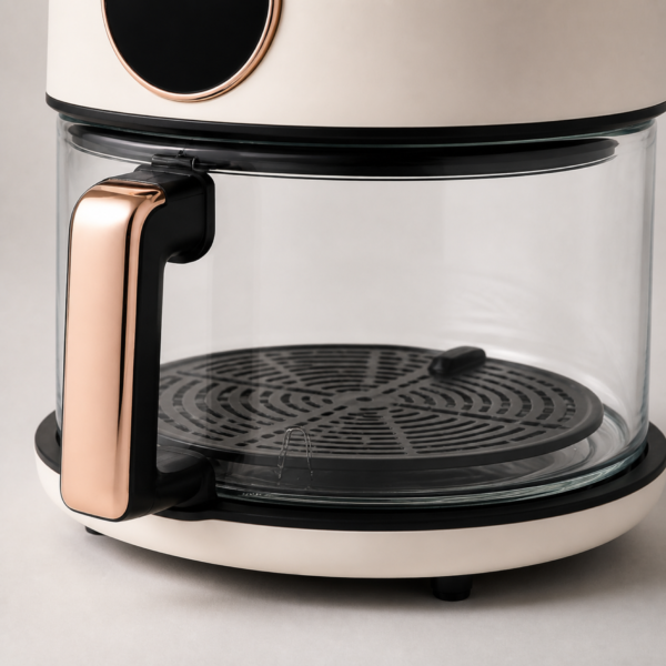 03_细节_玻璃锅与烤架 Digital Air Fryer with Color Touchscreen, Glass Cooking Bowl & Visible Cooking Design