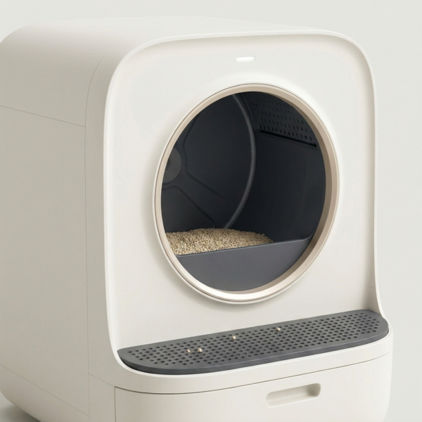 03_细节图_滚筒内胆与防带砂踏板 Smart Self-Cleaning Cat Litter Box with Sealed Waste Drawer & Safety Sensors