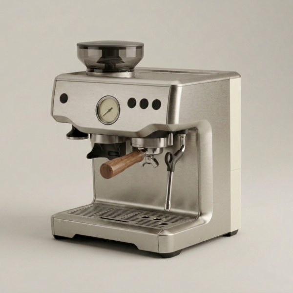 04_右前侧蒸汽棒结构 Semi-Automatic Espresso Machine with Integrated Grinder, Pressure Gauge & Steam Wand