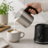 04_场景_拿铁奶泡 Electric Milk Frother with Heating Base for Latte, Cappuccino & Hot Milk