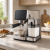 04_场景_早餐咖啡 Semi-Automatic Espresso Machine with Large Color Touchscreen & Milk Frother