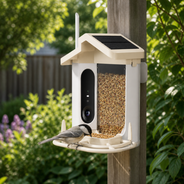 04_场景图_庭院喂鸟 Smart Solar Bird Feeder with AI Camera & Live Mobile Viewing