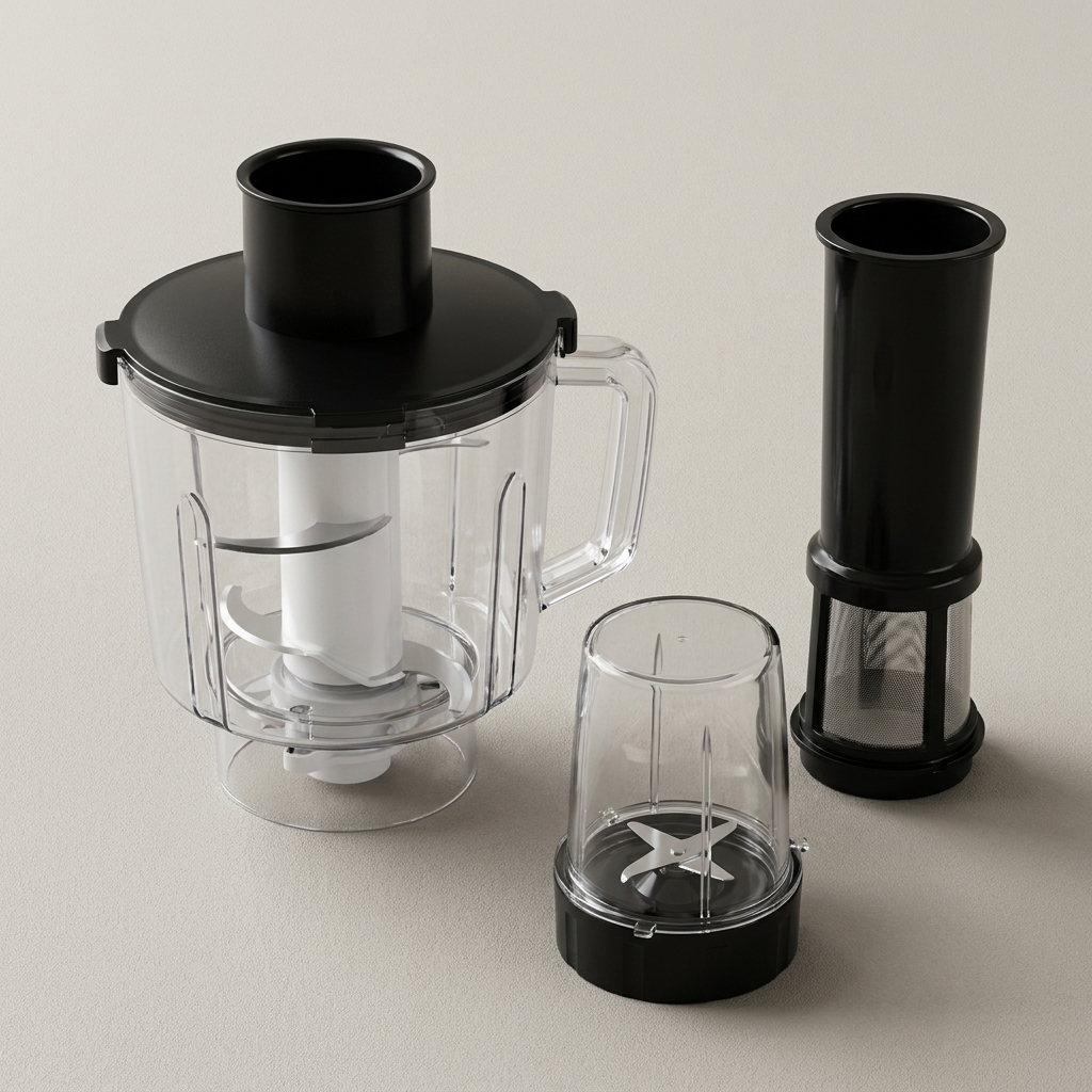 Food processing grinding and filtering accessories for multifunction blender