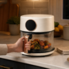 05_场景_家庭晚餐 Digital Air Fryer with Color Touchscreen, Glass Cooking Bowl & Visible Cooking Design