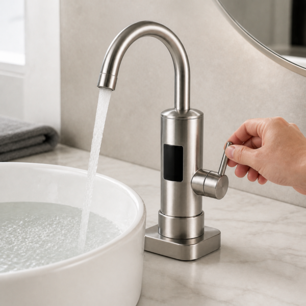 05_场景_浴室使用 Instant Electric Heating Faucet with Variable-Frequency Constant Temperature Control