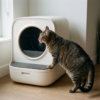 05_场景图_猫咪安心使用与安全感应 Smart Self-Cleaning Cat Litter Box with Sealed Waste Drawer & Safety Sensors