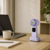 05_桌面场景 Foldable Handheld Cooling Fan with Cold Plate, Digital Display & Desktop Base