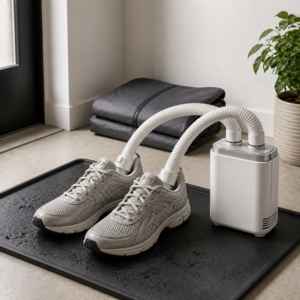 05_烘鞋场景 Dual-Hose Portable Multifunction Clothes & Shoe Dryer with Hanging Drying Bag