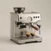 06_双杯浓缩萃取场景 Semi-Automatic Espresso Machine with Integrated Grinder, Pressure Gauge & Steam Wand