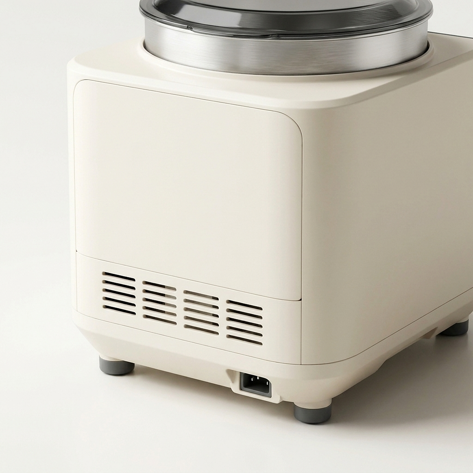 Dough mixer ventilation openings and anti-slip feet detail