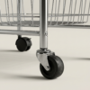 06_细节_万向轮 3-Tier Rolling Storage Cart with Pull-Out Wire Baskets & Wood Top