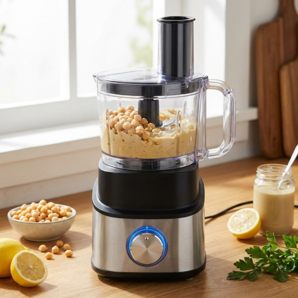 07_场景图_鹰嘴豆泥料理 Multi-function blender preparing creamy hummus and savory recipes