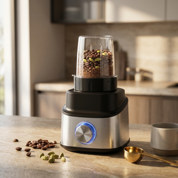 08_场景图_香料咖啡豆研磨 Compact grinder attachment processing coffee beans and spices