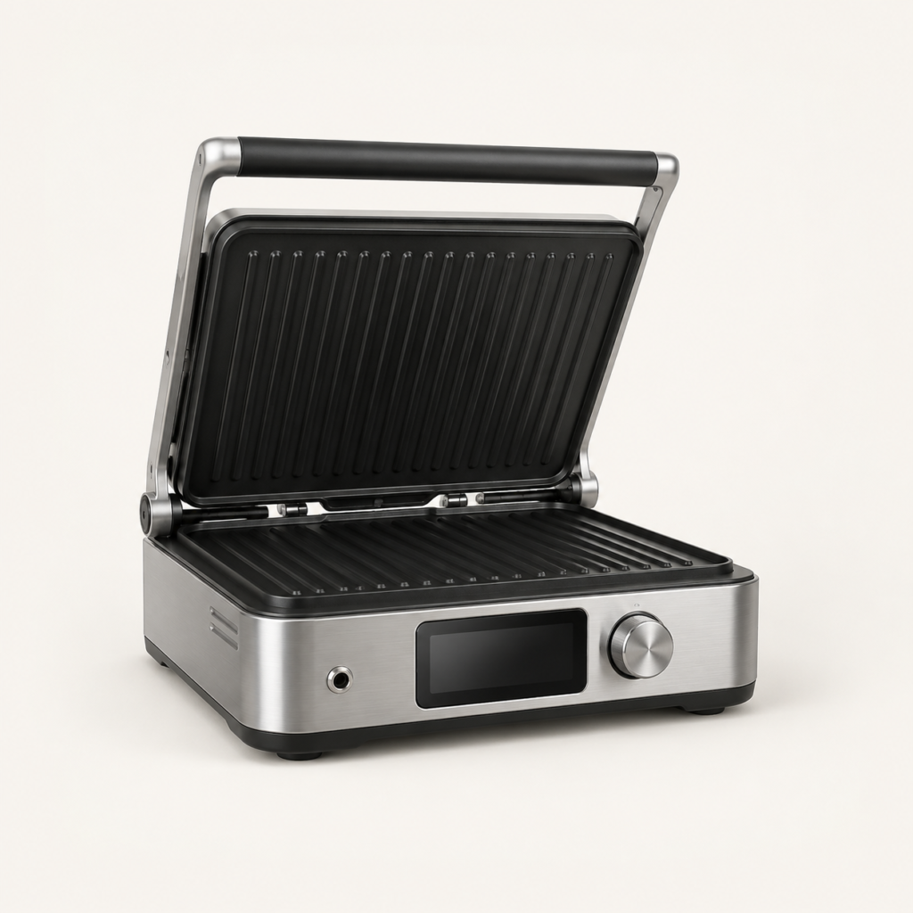 SavorGrill™ Pro Max Smart Electric Steak Grill & Contact Press with 500°F Searing, Temperature Probe & 180° Flat BBQ Griddle