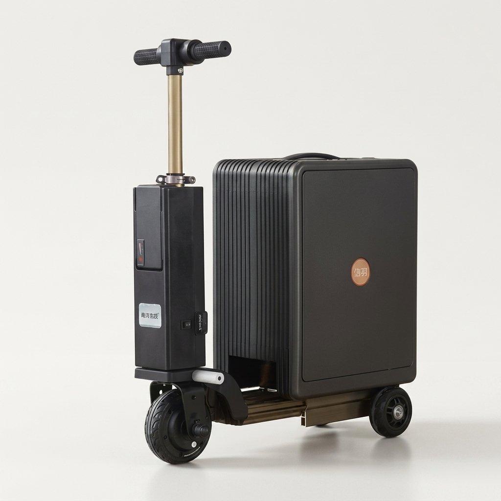 Electric rideable smart luggage