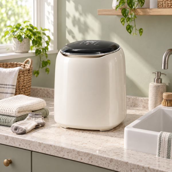 XP-V02 Mini Washer-Dryer with 4L Tub, 6 Wash & Dry Programs, 15-Min Quick Wash & 24H Fresh-Air Care