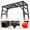 4d2421bd-06bf-4653-bfa4-536457906659 Heavy-Duty Adjustable Folding Work Platform with Anti-Slip Steel Deck & Height-Adjustable Legs