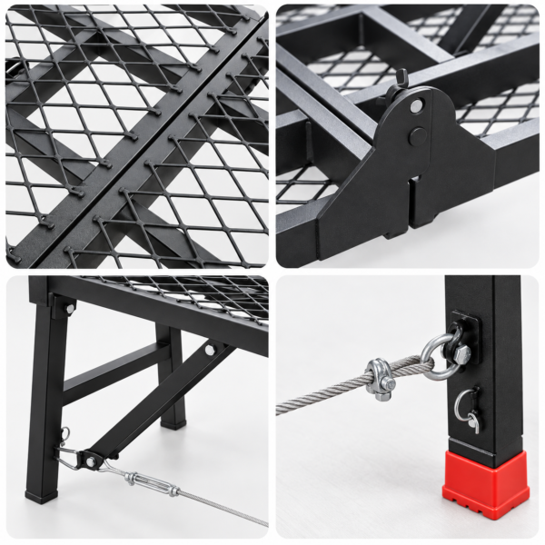 55792c2f-e739-43a7-b020-637133933289 Heavy-Duty Adjustable Folding Work Platform with Anti-Slip Steel Deck & Height-Adjustable Legs