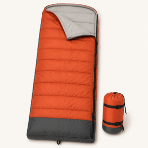 Emergency Relief Sleeping Bag with Insulated Envelope Design, Full-Length Zipper & Compression Storage Sack