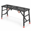 8431549e-19fe-48e4-9a85-65d6ef34ca6c Heavy-Duty Adjustable Folding Work Platform with Anti-Slip Steel Deck & Height-Adjustable Legs