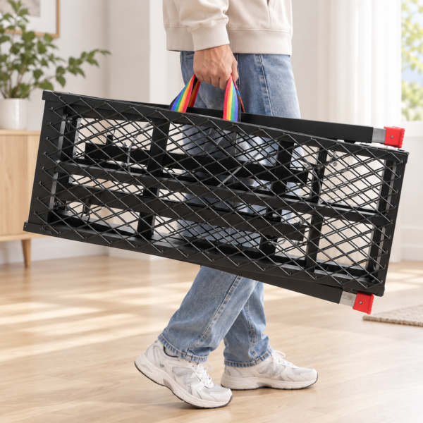 d604405d-7b9f-41ae-85d4-1812d2773bf0 Heavy-Duty Adjustable Folding Work Platform with Anti-Slip Steel Deck & Height-Adjustable Legs